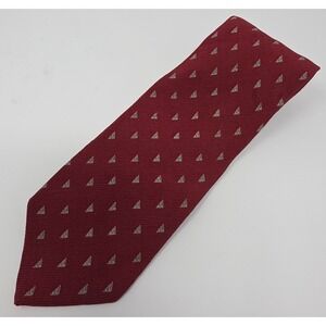 Giorgio Armani Cravatte Italy Silk Necktie Mens Red Triangle Geometric Holiday